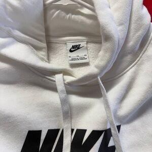 Nike White Hoodie with Black Print